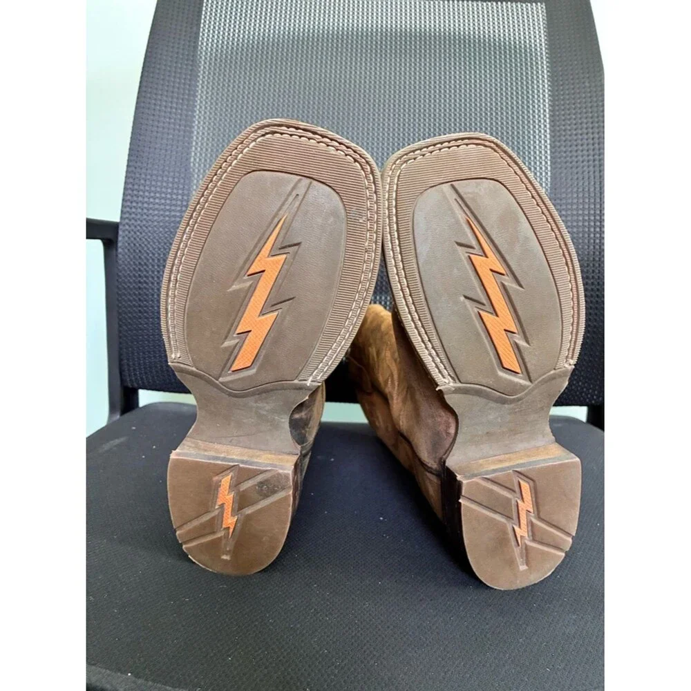 Cody James Boys Kids Ranger Western Cowboy Broad Square Toe Brown Size 2